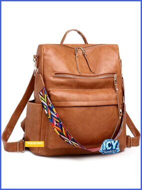 Women's Convertible Leather Backpack Purse Shoulder Bag Travel Satchel Handbag